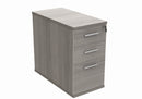 Front view of the TC Core Desk High Pedestal in Alaskan Grey Oak, featuring sleek design and ample storage space.