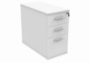 Front view of the TC Core Desk High Pedestal in Arctic White with sleek drawers and modern design for office organization.