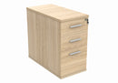 Front view of the TC Core Desk High Pedestal in Canadian Oak, showcasing its sleek design and wood grain finish.