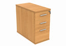 TC Core Desk High Pedestal in Norwegian Beech with front view showing storage drawers and sleek modern design.