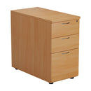 Essentials Desk High Pedestal in beech wood, TC brand, with open storage compartments and a sturdy design for office use.