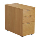 Essentials Desk High Pedestal in Nova Oak by TC, featuring multiple drawers and a sleek office storage design.