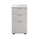 White TC Essentials Desk High Pedestal with three drawers, designed for office storage and organization.