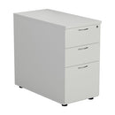White TC Essentials Desk High Pedestal with three drawers, designed for office storage and organization.