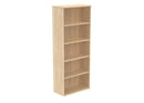 Canadian Oak Core Wooden Bookcase by TC with multiple shelves and a sturdy design, shown from the front.