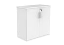 Front view of TC Core wooden cupboard in Arctic White, showcasing its sleek design and sturdy wooden construction.