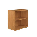 Front view of TC Essentials Wooden Bookcase in Nova Oak with multiple shelves for storage and display.