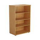 TC Essentials Wooden Bookcase in Nova Oak, front view showing multiple shelves and natural wood finish.