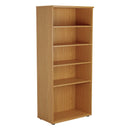 TC Essentials wooden bookcase in Nova Oak finish with open shelves and clean design, ideal for home or office storage.