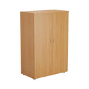 Front view of TC Essentials Wooden Cupboard in beech finish, showcasing its compact design and wooden doors.
