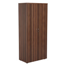 Dark walnut wooden cupboard from TC Essentials with sleek doors and modern design, shown from the front.