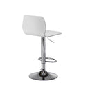TC Stork Gas Lift Stool with white seat and chrome base, shown from an angled view