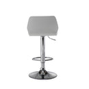 White Stork Gas Lift Stool by TC featuring a modern design and adjustable height, shown from an angled side view.