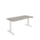 Front view of TC Core Dual Motor Sit Stand Desk in Alaskan Grey Oak with adjustable height and modern design.