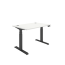Core Dual Motor Sit Stand Desk in Arctic White by TC, showing the front view with adjustable height and modern workspace design.