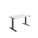 Front view of TC Core Dual Motor Sit-Stand Desk in Arctic White, showcasing its sleek modern design and adjustable height features.