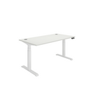 Core Dual Motor Sit Stand Desk in Arctic White by TC, showing the front view with adjustable height and modern design.