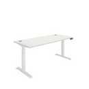 Front view of the TC Core Dual Motor Sit Stand Desk in Arctic White, showing adjustable height and modern ergonomic design.