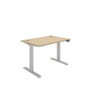 Front view of the TC Core Dual Motor Sit-Stand Desk in Canadian Oak with adjustable height and sleek modern design.