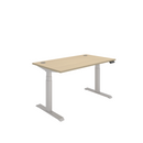 Front view of the TC Core Dual Motor Sit Stand Desk in Canadian Oak with adjustable height and modern design.