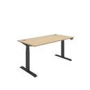 Front view of the TC Core Dual Motor Sit Stand Desk in Canadian Oak with adjustable height and modern design.