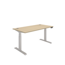 Core Dual Motor Sit Stand Desk in Canadian Oak finish by TC, showcasing the front view with adjustable height and modern design.