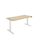 Front view of TC Core Dual Motor Sit-Stand Desk in Canadian Oak finish, showing sleek design and adjustable height features.