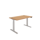 Core Dual Motor Sit Stand Desk in Norwegian Beech by TC, front view showing adjustable height and sleek modern design.