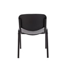 Black TC Canteen Chair with a sturdy backrest, shown from the rear view, ideal for dining or casual seating.