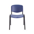 Front view of TC Canteen Chair in black with a sturdy metal frame and ergonomic design for comfortable seating.