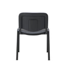 Black PU club chair with a sturdy frame, shown from the back, featuring cushioned seating and stylish design by TC.