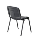 Black PU club chair with a sleek frame, shown from the back, featuring a modern design and comfortable upholstery.