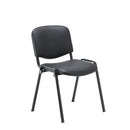 Black PU club chair with a sturdy frame, featuring a sleek, modern design and comfortable cushioned seating.