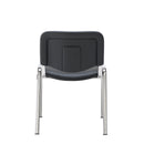 TC Club Chair with PU upholstery and chrome frame, shown from the back, showcasing the stylish design and comfortable seating.