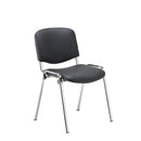 TC Club Chair with PU upholstery and chrome frame, shown from the front, modern design and comfortable seating.