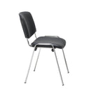 Side view of TC Club Chair with PU upholstery and chrome frame, showcasing its modern design and comfortable seating.
