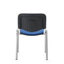 TC Club Chair with PU upholstery and chrome frame, shown from the back view, showcasing its stylish design and sturdy construction.