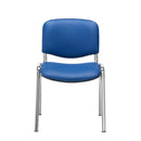 TC Club Chair with PU upholstery and chrome frame, showcasing a modern, stylish design with cushioned seating and sleek legs.