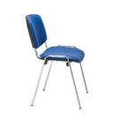 Side view of TC Club Chair with PU upholstery and chrome frame, showcasing its modern design and comfortable seating.