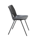 Side view of TC Economy Polypropylene Chair in black, showcasing its sleek design and sturdy plastic construction.