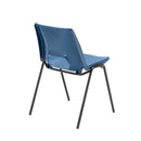 TC Economy Polypropylene Chair with a black backrest and seat, showcasing a sleek, modern design for versatile seating.