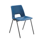 TC Economy Polypropylene Chair with a sleek black plastic seat and metal legs, shown from the front view.