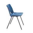 Side view of a TC Economy Polypropylene Chair in black, showing its sleek design and sturdy plastic construction.