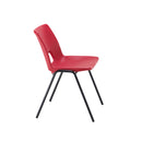 Side view of a TC Economy Polypropylene Chair showing its modern design and sturdy plastic construction.