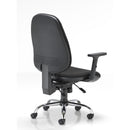 Black TC ID ergonomic office chair with adjustable backrest and lumbar support, shown from the back angle.