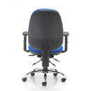 TC ID ergonomic office chair back view showing adjustable headrest, lumbar support, and breathable mesh fabric for comfort.