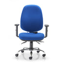 TC ID ergonomic office chair with adjustable armrests and lumbar support, shown from the front in a modern design.