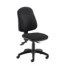 Black Calypso 2 Deluxe Operator Chair by TC with adjustable armrests and ergonomic design, shown from the front.