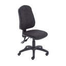 Front view of the TC Calypso 2 Deluxe Operator Chair with adjustable armrests and ergonomic design.