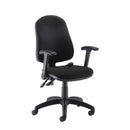 TC Calypso Ergo 2-lever office chair with lumbar pump, black, front view showing ergonomic design and adjustable features